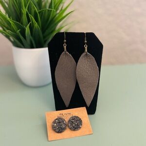 Boutique🦋! 2 Pairs of Handmade Leather Earrings!